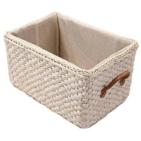 Panier de rangement tressé à la main, panier à linge en osier fait main, organisateur pour vêtements et jouets. (1/5)
