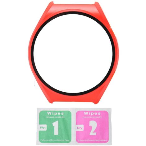 Étui de protection d'écran 2 en 1 pour montre Xiaomi S1, ultra-fin et haute définition, rouge. (1/5)