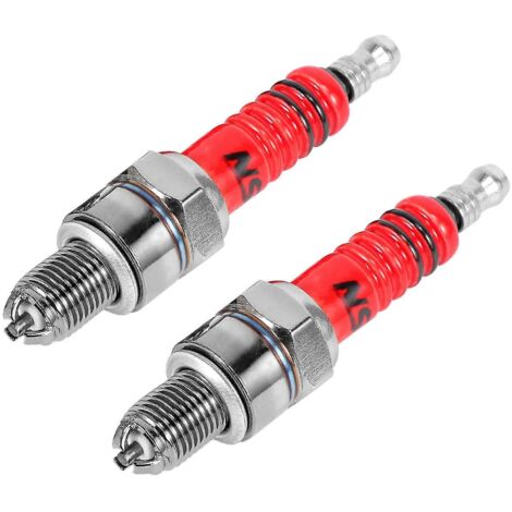 Lot de 2 bougies d'allumage Racing 3 électrodes A7tc pour quad, scooter, moto cross 50cc, 110cc, 125cc et 150cc. (1/5)