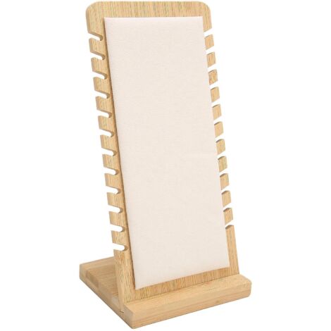 Présentoir à colliers avec base stable amovible, autoportant, pour 12 chaînes, beige (1/5)