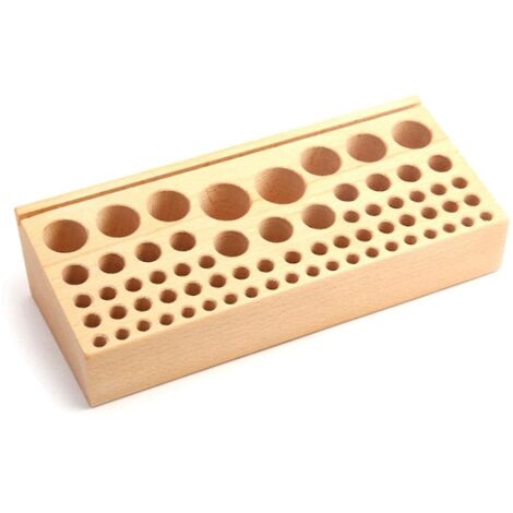 Support à outils manuel 68 trous en bois de hêtre, table de rangement pour outils d'impression, boîte à outils de rangement (1/5)