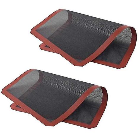 Lot de 2 tapis de cuisson en silicone, revêtement antiadhésif pour four, tapis perforé en maille, tapis pour pain et biscuits cuits au four, d (1/5)