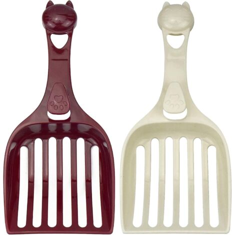 Lot de 2 pelles à litière pour chats et chiens, avec tamis et raclette pour ramasser les déjections de vos animaux de compagnie (chats et chiens). (1/5)