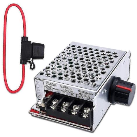 Contrôleur de vitesse pour moteur CC 7-70 V 30 A PWM avec interrupteur, compatible 12 V, 24 V, 36 V et 48 V, et fusible de 30 A. (1/5)