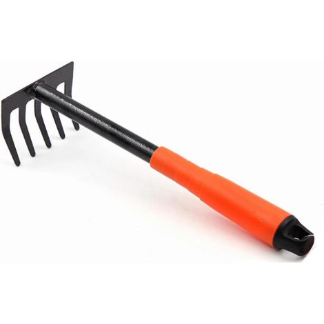 Râteau de jardin manuel, râteau pour le jardinage, râteaux pour pelouses, mini-cultivateur manuel robuste en acier au carbone, outil de jardinage (1/5)