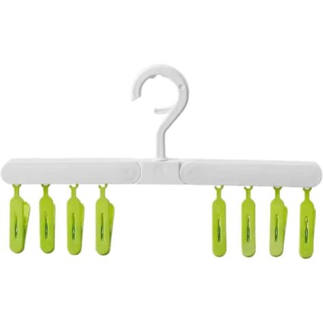 Porte-vêtements en polypropylène avec égouttoir, cintre à chaussettes rotatif en métal, cintre à chaussettes en métal résistant au vent, 20,5 cm (8,07 pouces) pliable. (1/5)