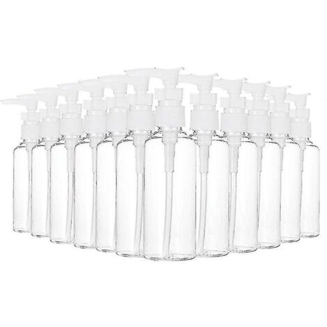 Lot de 12 flacons de voyage transparents de 100 ml (3,4 oz) avec pompe, distributeur de lotion ou d'eau, Massa (1/5)