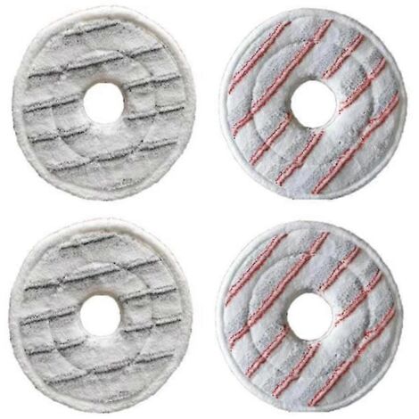 Lot de 4 lingettes de rechange en microfibre lavables pour balai essoreur et nettoyeur, utilisables à sec ou humides. (1/4)