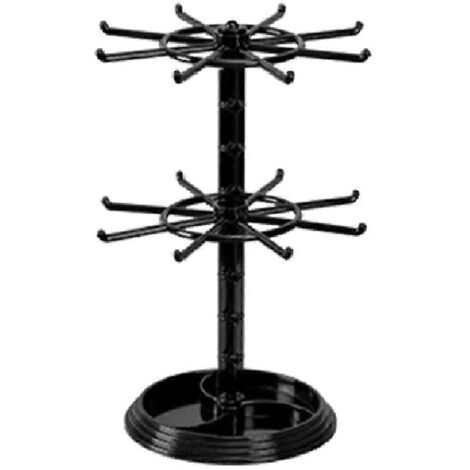 Présentoir à bijoux rotatif à 2 niveaux, tour de rangement pour colliers. (1/5)