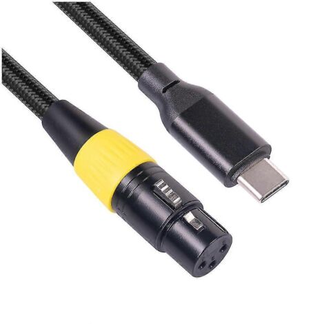 Câble USB-C vers XLR femelle, connecteur microphone USB-C mâle vers XLR femelle 3 broches, audio pour ordinateur (1/5)