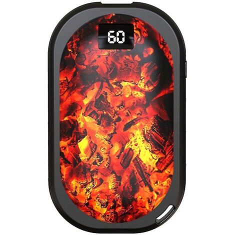 Chauffe-mains électrique USB portable, lampe à effet flamme avec affichage numérique et 3 niveaux de température (1/5)