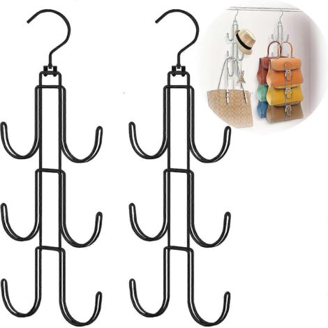 Organisateur de sacs à main, Organisateur de sacs, Porte-foulards gain de place, Porte-cravates pour armoire, Organisateur de ceintures en métal, Porte-soutien-gorge, Porte-perruques et porte-cravates (1/5)