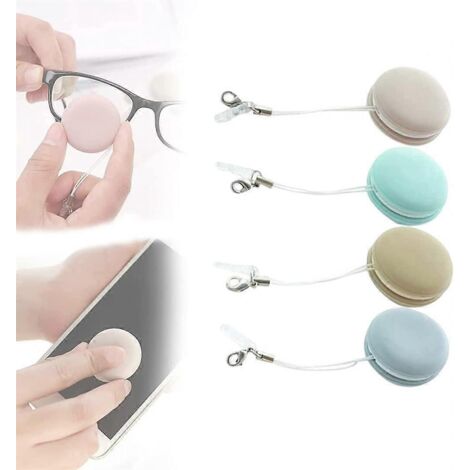 Lot de 4 lingettes nettoyantes Macaron pour écrans de téléphone et d'ordinateur, lingettes nettoyantes réutilisables Macaron pour lunettes et appareils électroniques (1/5)