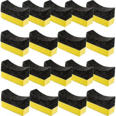 Lot de 18 tampons applicateurs de produit lustrant pour pneus, éponges de polissage pour voiture. (1/5)
