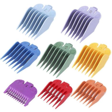 Gaine de rechange pour tondeuse à cheveux professionnelle, 8 couleurs et guide de coupe avec peigne de guidage et limiteur de taille. (1/4)