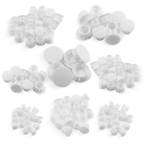 Assortiment de 8 bouchons en plastique de tailles différentes, à encastrer, pour trous de tubes et poteaux de meubles. (1/5)