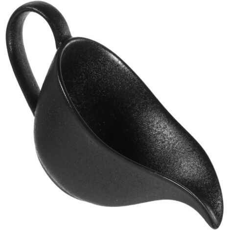 Saucière en céramique, petit pot à lait/cafetière en porcelaine noire, pour la maison, la cuisine et les restaurants. (1/5)