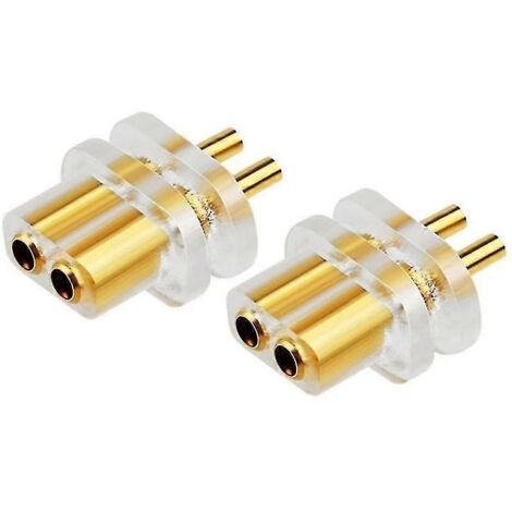 Lot de 2 prises femelles à 2 broches de 0,78 mm, double aiguille, pour écouteurs, compatibles avec les connecteurs 0,7-0,8 mm. (1/5)