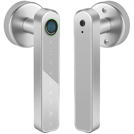Serrure de porte biométrique intelligente à empreinte digitale avec poignée, serrure de porte à entrée sans clé avec clavier (1/5)