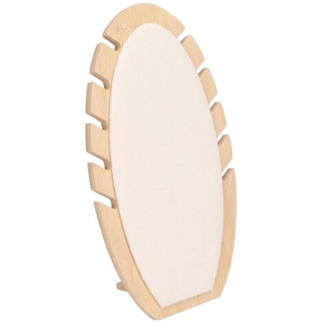 Présentoir à colliers en forme de feuille, en bois doux et anti-rayures, beige. (1/5)