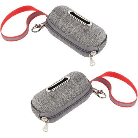 Lot de 2 distributeurs de sacs à déjections canines réfléchissants, étui ultra-résistant avec fermeture éclair pour les amoureux des animaux. (1/5)