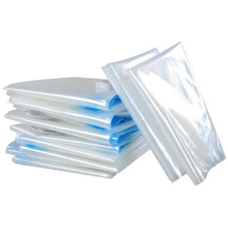 Sac de compression court et vide, sac de rangement sous vide transparent pouvant contenir vêtements et couettes. (1/5)