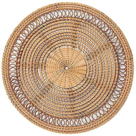 Panier mural tressé pour la maison, décoration bohème naturelle, rotin décoratif, décoration murale tressée. (1/3)