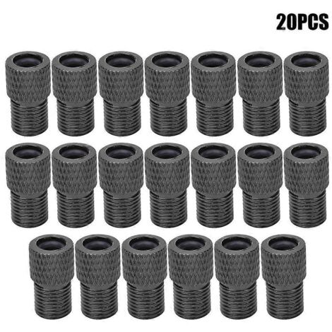 202420 pièces Adaptateurs de valve en silicone, bouchons de valve pour pneus de vélo, accessoires pour vélos de route, noir (1/5)