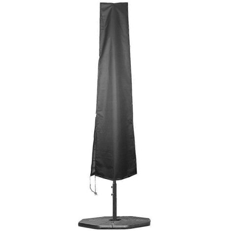 Housse de protection pour parapluie d'extérieur en tissu Oxford noir imperméable, anti-poussière et anti-UV (190 x 59 cm) (1/5)