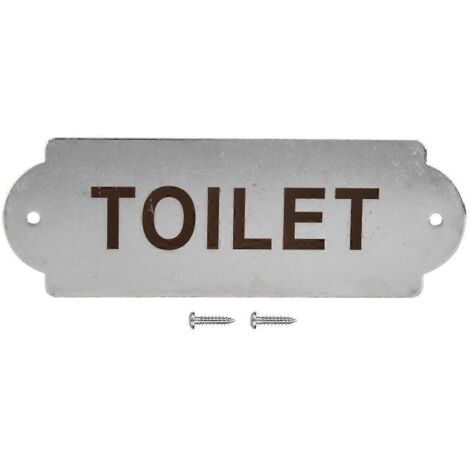 Poteau de clôture en acier inoxydable 2024 pour jardin, maison, porte, portail, panneau d'avertissement pour toilettes avec vis de fixation (1/5)