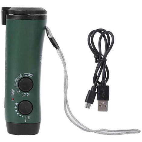 Lampe torche multifonction à manivelle en plastique vert 2024, avec radio, lampe torche LED d'urgence et chargeur de téléphone portable (1/5)