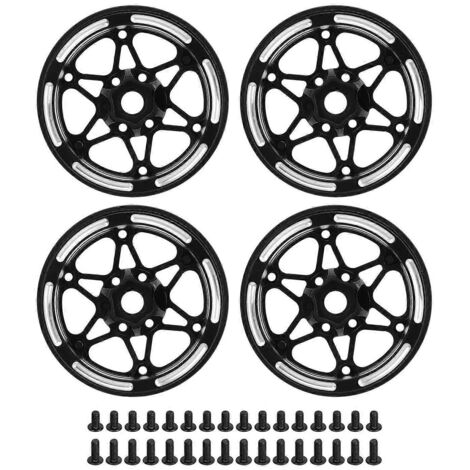 jantes de 1,9 pouce en fibre de carbone pour crawler RC Axial SCX10 1/10, Gen8, Gelande II et Finder 2, style hexagonaux en étoile. (1/5)