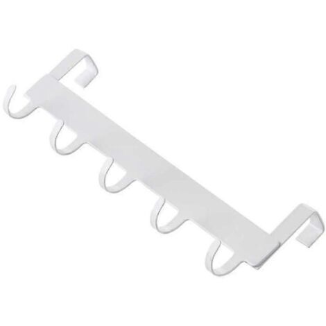 Crochets de porte à 5 crochets pour suspendre à la porte - Organisateur de salle de bain pour vêtements, manteaux, chapeaux et serviettes (1/5)