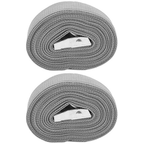 Lot de 2 sangles d'arrimage à cliquet en alliage de zinc, robustes, pour chargements de camions, voitures et bagages, grises, 4 m / 13,1 pi (1/5)