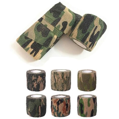 Lot de 6 bandes adhésives de camouflage extensibles et auto-adhésives pour le camping en plein air (1/5)