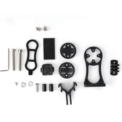 Support d'extension de potence pour compteur de vélo en alliage d'aluminium, base extensible, fixation pour éclairage, usiné CNC noir (1/5)