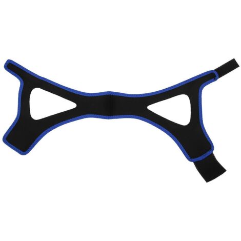 Mentonnière anti-ronflement réglable et respirante, ceinture de soutien de la mâchoire (noire avec bordure bleue) (1/5)