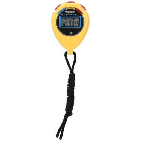 Chronomètre sportif professionnel 2024, chronomètre électronique d'athlétisme pour la course, la natation et la compétition (jaune) (1/5)