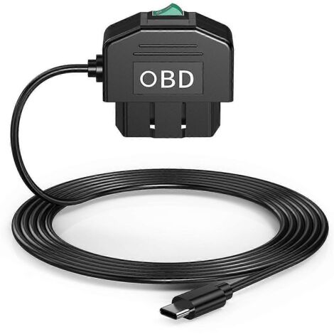 Kit de câblage OBD pour caméra embarquée 2024, kit de câblage USB Type C avec câble d'alimentation OBD pour caméra embarquée 12-24 V vers 5 V/3 A (1/5)