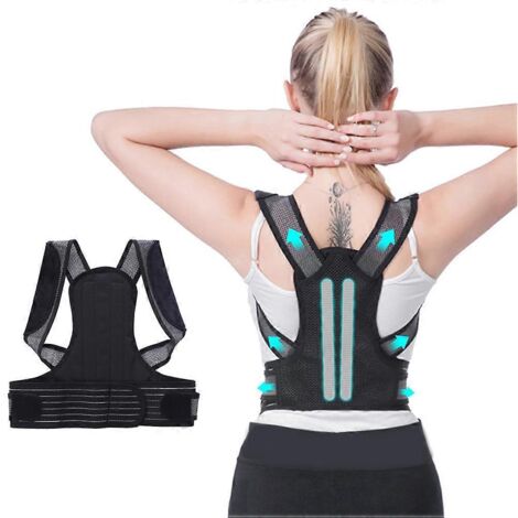 Correcteur de posture ajustable avec soutien lombaire pour hommes et femmes, orthèse dorsale avec 2 rails amovibles