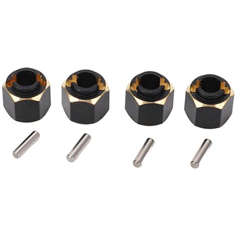 adaptateurs hexagonaux en laiton pour voiture tout-terrain Traxxas TRX4M 1/18 (noir et or). (1/5)