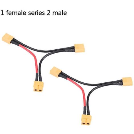 20242 pièces/ensemble de câbles adaptateurs de connecteurs pour batteries LiPo RC série XT60 (1 femelle vers 2 mâles). (1/5)