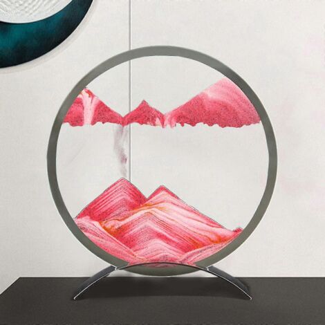 Décoration de chambre 2024 : Tableau artistique en verre avec sable mouvant et cadre rond. (1/5)