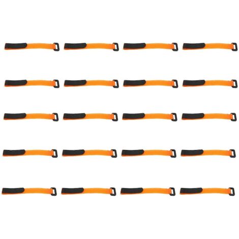 Sangle auto-agrippante avec boucle, en nylon résistant, pour attaches de câbles, 20 x 200 mm (1/5)