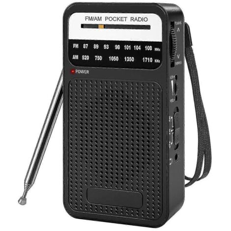 Radio de poche AM/FM 2024, radio à transistors avec haut-parleur et casque, radio portable pour l'intérieur et l'extérieur (1/5)