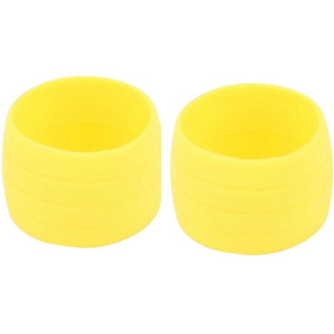 Anneaux de fixation élastiques en silicone pour sangles de guidon de vélo, bouchons antidérapants, boucles de sangle pour ruban de guidon de vélo de route (jaune) (1/5)