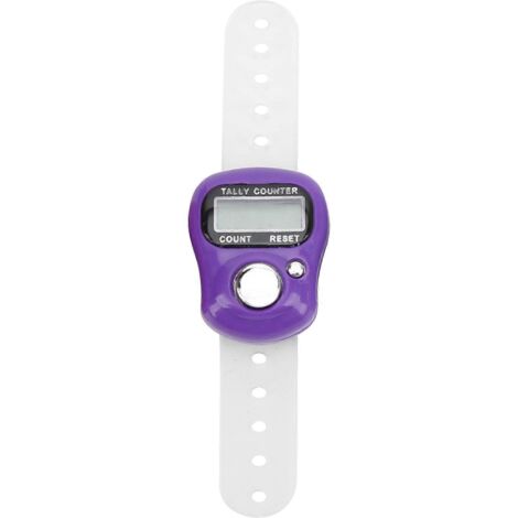 Compteur de doigts électronique avec compteur manuel LCD 5 chiffres réinitialisable pour la prière et la marche (violet) (1/5)