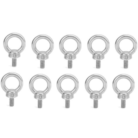 Lot de 10 boulons à œil de levage M6 en acier inoxydable, vis de fixation, écrous, boulons à œil à épaulement (1/5)