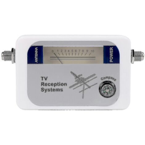 Indicateur de puissance du signal d'antenne TV numérique terrestre DVB-T Finder 2024 (blanc)