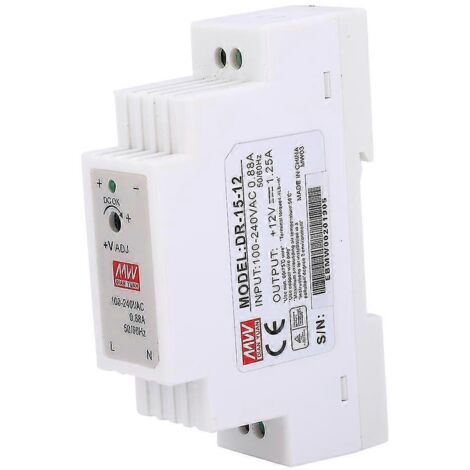 Alimentation à découpage sur rail DIN 2024 DR-15-12, sortie unique, 12 V, 1,25 A, 15 WDR-15-12 (1/5)